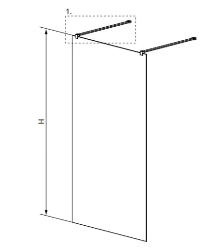 Walk-in, Radaway Modo New Black I Walk-in fekete zuhanyfal 140 átlátszó