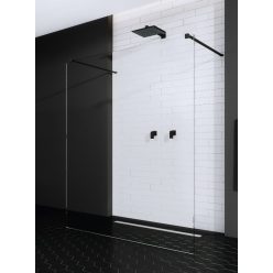   Walk-in, Radaway Modo New Black I Walk-in fekete zuhanyfal 160 átlátszó