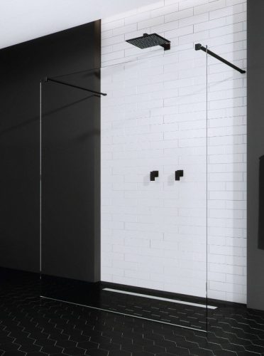 Walk-in, Radaway Modo New Black I Walk-in fekete zuhanyfal 160 átlátszó