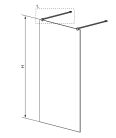 Walk-in, Radaway Modo New Black I Walk-in fekete zuhanyfal 160 átlátszó