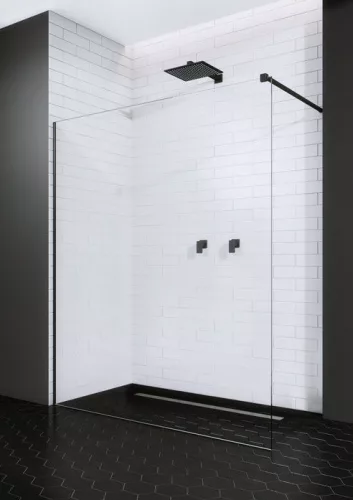 Walk-in, Radaway Modo New Black II Walk-in fekete zuhanyfal 50 átlátszó
