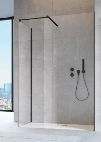 Walk-in, Radaway Modo New Black III Walk-in fekete zuhanyfal 90x140 átlátszó