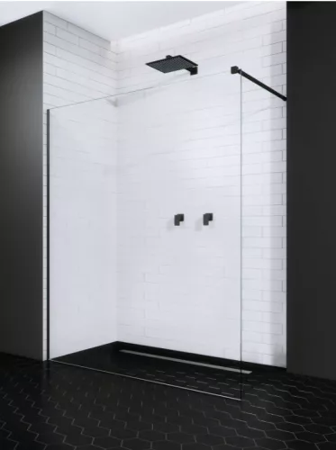 Walk-in, Radaway Modo X Black II Walk-in fekete zuhanyfal 105 átlátszó