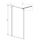 Walk-in, Radaway Modo X Black II Walk-in fekete zuhanyfal 155 átlátszó