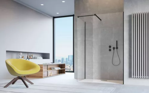 Walk-in, Radaway Modo X Black III Walk-in fekete zuhanyfal 90x140 átlátszó