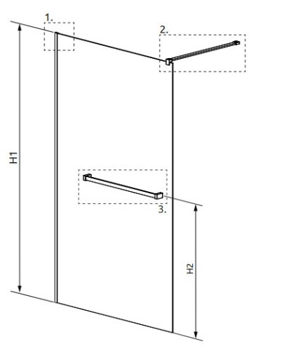 Walk-in, Radaway Modo New II Walk-in zuhanyfal törölközőtartóval 110 átlátszó