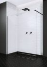 Walk-in, Radaway Modo New Black II Walk-in fekete zuhanyfal törölközőtartóval 85 átlátszó
