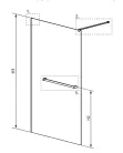 Walk-in, Radaway Modo New Black II Walk-in fekete zuhanyfal törölközőtartóval 120 átlátszó