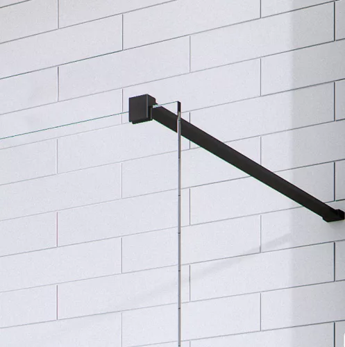 Walk-in, Radaway Modo New Black II Walk-in fekete zuhanyfal törölközőtartóval 125 átlátszó