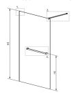 Walk-in, Radaway Modo New Black II Walk-in fekete zuhanyfal törölközőtartóval 140 átlátszó