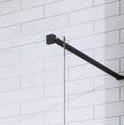 Walk-in, Radaway Modo New Black II Walk-in fekete zuhanyfal törölközőtartóval 145 átlátszó