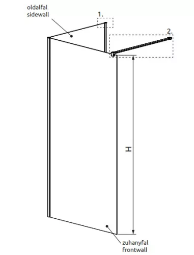 Walk-in, Radaway Modo New IV Walk-in zuhanyfal 110x100 átlátszó