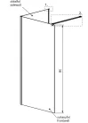 Walk-in, Radaway Modo New Black IV Walk-in fekete zuhanyfal 90x75 átlátszó