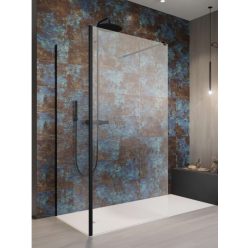   Walk-in, Radaway Modo New Black IV Walk-in fekete zuhanyfal 100x80 átlátszó