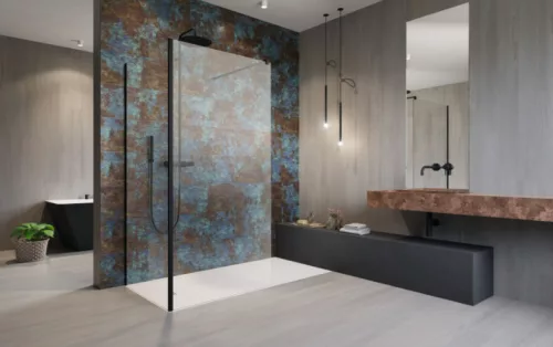 Walk-in, Radaway Modo New Black IV Walk-in fekete zuhanyfal 110x85 átlátszó