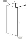 Walk-in, Radaway Modo New Black IV Walk-in fekete zuhanyfal 120x85 átlátszó