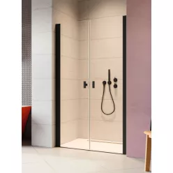   Zuhanyajtó, Radway Nes Black DWD I fekete zuhanyajtó 120 átlátszó