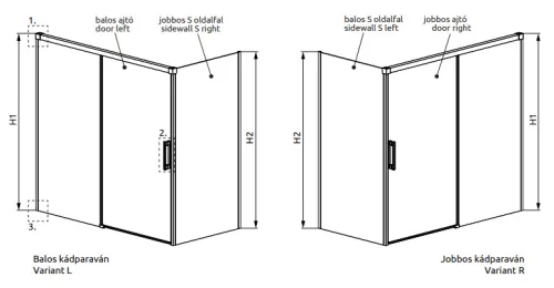 Kádparaván, Radaway Idea PN DWJ+S kádparaván 160x75 átlátszó balos