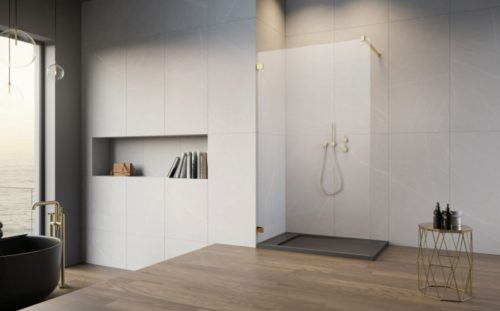 Walk-in, Radaway Essenza Pro Gold Walk-in arany zuhanyfal 95 átlátszó