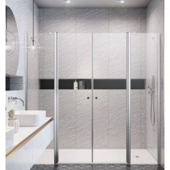   Zuhanyajtó, Radaway Eos DWD II zuhanyajtó 140 átlátszó, 77 cm ajtó+ 63 cm fix fal