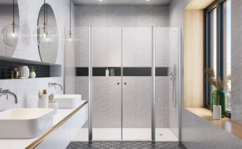 Zuhanyajtó, Radaway Eos DWD II zuhanyajtó 170 átlátszó, 87 cm ajtó+ 83 cm fix fal