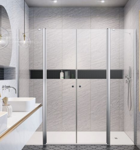 Zuhanyajtó, Radaway Eos DWD II zuhanyajtó 170 átlátszó, 77 cm ajtó+ 93 cm fix fal