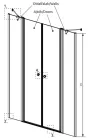 Zuhanyajtó, Radaway Eos DWD II zuhanyajtó 200 átlátszó, 97 cm ajtó+ 103 cm fix fal