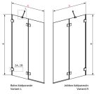 Kádparaván, Radaway Essenza Pro White PND II fehér kádparaván 100 átlátszó jobbos