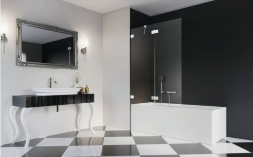 Kádparaván, Radaway Essenza Pro White PND II fehér kádparaván 130 átlátszó balos