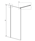 Walk-in, Radaway Modo New Gold II Walk-in arany zuhanyfal 70 átlátszó