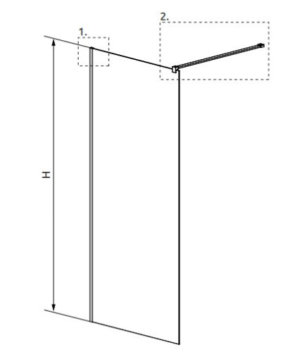 Walk-in, Radaway Modo New Gold II Walk-in arany zuhanyfal 120 átlátszó