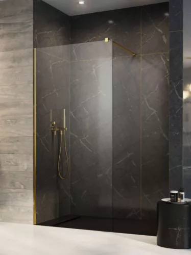Walk-in, Radaway Modo New Gold II Walk-in arany zuhanyfal 125 átlátszó