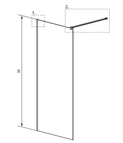 Walk-in, Radaway Modo New Gold II Walk-in arany zuhanyfal 135 átlátszó