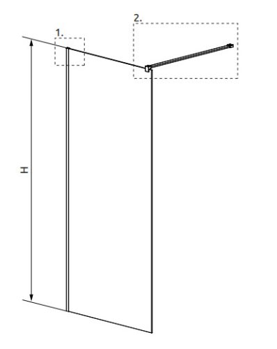 Walk-in, Radaway Modo New White II Walk-in fehér zuhanyfal 80 átlátszó