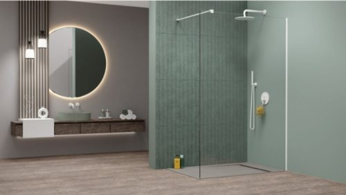 Walk-in, Radaway Modo New White II Walk-in fehér zuhanyfal 80 átlátszó