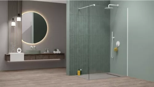 Walk-in, Radaway Modo New White II Walk-in fehér zuhanyfal 125 átlátszó