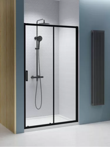 Zuhanyajtó, Radaway Premium Pro Black DWJ fekete zuhanyajtó 110 átlátszó balos