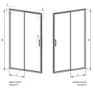 Zuhanyajtó, Radaway Premium Pro Black DWJ fekete zuhanyajtó 120 átlátszó balos