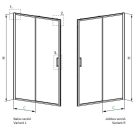 Zuhanyajtó, Radaway Premium Pro Black DWJ fekete zuhanyajtó 130 átlátszó balos