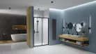 Zuhanyajtó, Radaway Premium Pro Black DWJ fekete zuhanyajtó 150 átlátszó jobbos