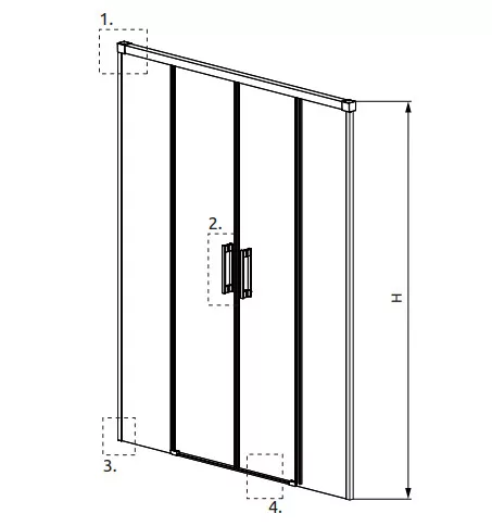Zuhanyajtó, Radaway Idea White DWD fehér zuhanyajtó 200 átlátszó