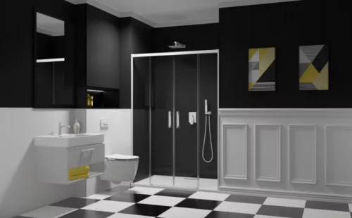 Zuhanyajtó, Radaway Idea White DWD fehér zuhanyajtó 200 átlátszó