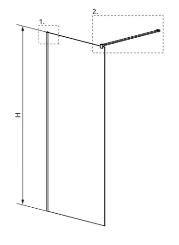 Walk-in, Radaway Modo New Brushed Gold II Walk-in szálcsiszolt arany zuhanyfal 90 átlátszó