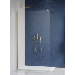   Walk-in, Radaway Modo New Brushed Gold II Walk-in szálcsiszolt arany zuhanyfal 125 átlátszó