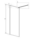 Walk-in, Radaway Modo New Brushed Nickel II Walk-in szálcsiszolt króm zuhanyfal 120 átlátszó