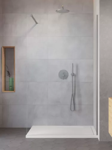 Walk-in, Radaway Modo New Brushed Nickel II Walk-in szálcsiszolt króm zuhanyfal 125 átlátszó