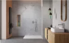 Walk-in, Radaway Modo New Brushed Nickel II Walk-in szálcsiszolt króm zuhanyfal 135 átlátszó