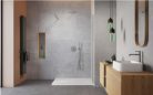 Walk-in, Radaway Modo New Brushed Nickel II Walk-in szálcsiszolt króm zuhanyfal 160 átlátszó
