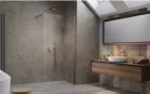 Walk-in, Radaway Modo New Brushed Copper II Walk-in szálcsiszolt réz zuhanyfal 55 átlátszó