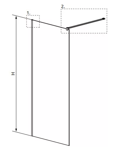 Walk-in, Radaway Modo New Brushed Copper II Walk-in szálcsiszolt réz zuhanyfal 75 átlátszó
